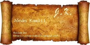 Jónás Kamill névjegykártya